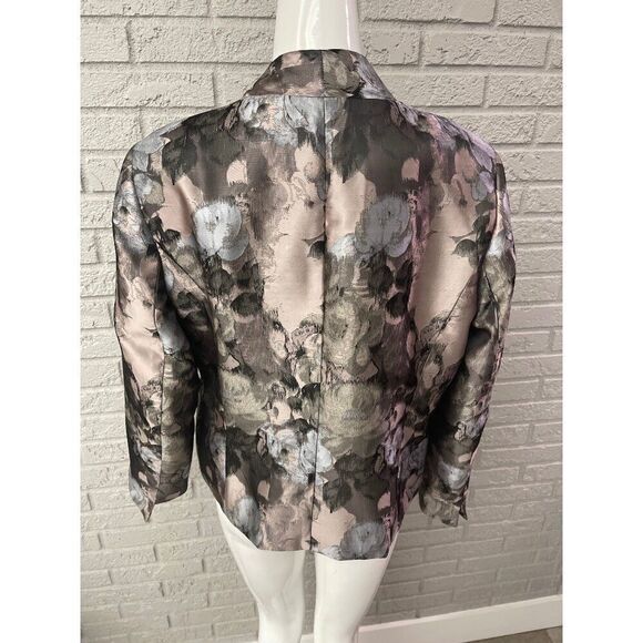 Kasper Women Floral Print Jacquard Blazer Size 10 - Picture 4 of 11
